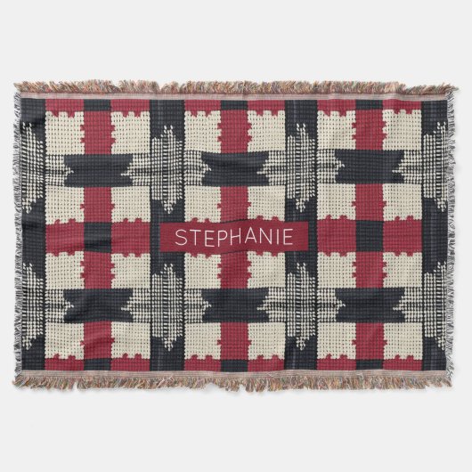 Rustikale Strickschneeflocke Karo - Cozy Winter Bo Decke (Vorderseite)