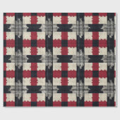 Rustikale Strickschneeflocke Karo - Cozy Winter Bo Geschenkpapier (Flach)