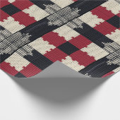 Rustikale Strickschneeflocke Karo - Cozy Winter Bo Geschenkpapier (Ecke)