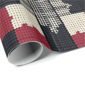 Rustikale Strickschneeflocke Karo - Cozy Winter Bo Geschenkpapier (Rolleneckpunkt)
