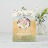 Rustikale String-Leuchten Save the Date FOTO-Karte Einladung (Stehend Vorderseite)