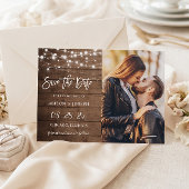 Rustikale String-Leuchten Save the Date Magnetkart Magnetkarte
