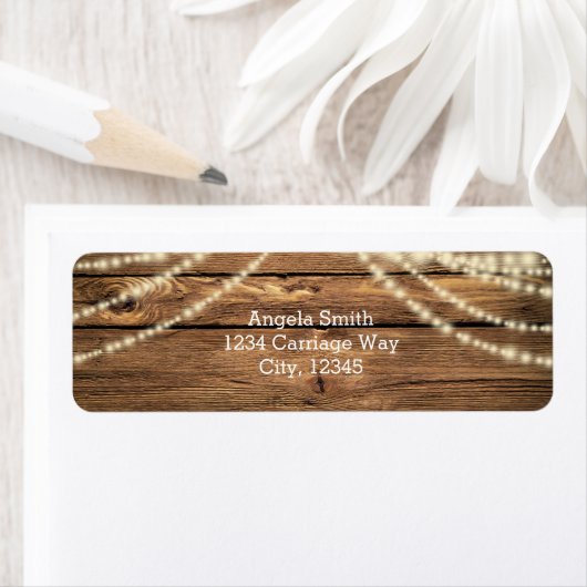 Rustikale String-Lichter auf dem Etikett für die H (Insitu)