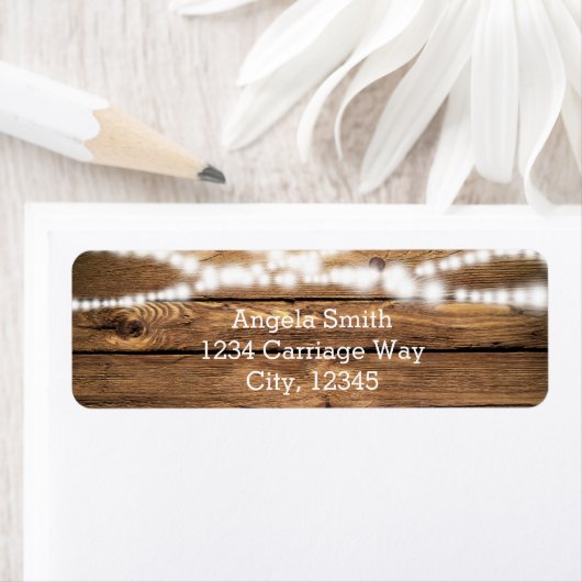 Rustikale String-Lichter auf dem Etikett für die H (Insitu)