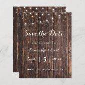 Rustikale String-Lichter, die die Datumskarten hoc (Vorne/Hinten)