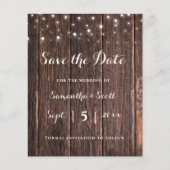 Rustikale String-Lichter, die die Datumskarten hoc (Vorderseite)