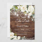Rustikale String-Lichter Hochzeit Save The Date Einladung (Vorderseite)