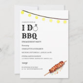 Rustikale String-Lichter mache ich GRILLEN Engagem Einladung (Vorderseite)