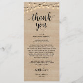 Rustikale String-Lichter, Platzierung Dankeschön K Programm (Vorderseite)