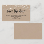 Rustikale String-Lichter, Schwarz, Hochzeit Speich Begleitkarte (Vorne/Hinten)