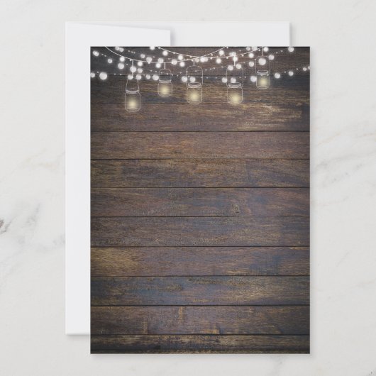 Rustikale String Lights Änderung der Pläne Ankündi Einladung (Rückseite)