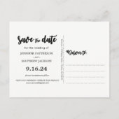 Rustikale String-Lights-Blume, die das Datum speic Ankündigungspostkarte (Rückseite)