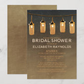 Rustikale String Lights Bridal Dusche Einladungen (Vorne/Hinten)