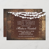 Rustikale String Lights Bridal Dusche Einladungen (Vorne/Hinten)