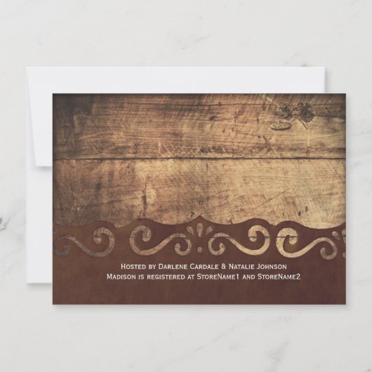 Rustikale String Lights Bridal Dusche Einladungen (Rückseite)