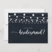 Rustikale String Lights Bridesmaid Vorschlag Note  Mitteilungskarte (Vorderseite)