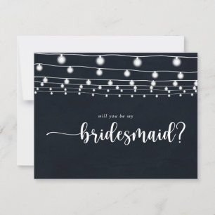 Rustikale String Lights Bridesmaid Vorschlag Note  Mitteilungskarte