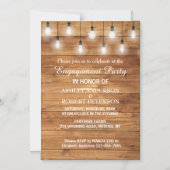 Rustikale String Lights-Engagement-Partei Magneteinladung (Vorderseite)