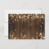 Rustikale String Lights Floral QR Code Wedding RSV RSVP Karte (Rückseite)