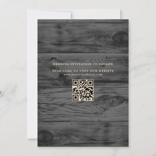 Rustikale String Lights Foto Save the Date Karte (Rückseite)