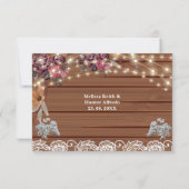 Rustikale String Lights Gipskraut Hochzeit Dankeskarte (Rückseite)