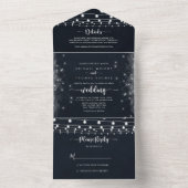 Rustikale String Lights Hochzeit All In One Einladung (Innen Boden)