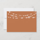 Rustikale String Lights Hochzeit RSVP Karte (Rückseite)