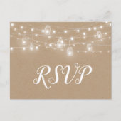 Rustikale String Lights Hochzeit RSVP Postcard Einladungspostkarte (Vorderseite)