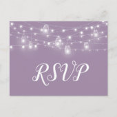 Rustikale String Lights Hochzeit RSVP Postcard Einladungspostkarte (Vorderseite)