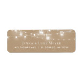 Rustikale String Lights Hochzeit Rücksendeadressen (Vorne)
