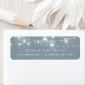 Rustikale String Lights Hochzeit Rücksendeadressen (Insitu)