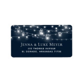 Rustikale String Lights Hochzeit Rücksendeadressen Adressaufkleber (Vorne)