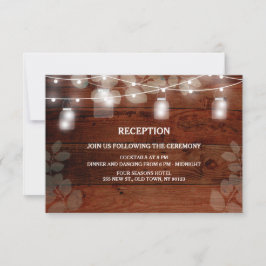 Rustikale String Lights Hochzeitkarte Einladung