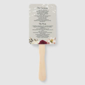 Rustikale String Lights Hochzeitprogramm-Lüfter Fächer (Rückseite)