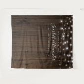 Rustikale String-Lights-Hochzeitskugel Wandteppich (Vorderseite (Horizontal))