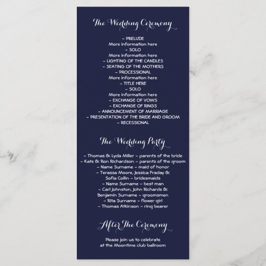 Rustikale String Lights Hochzeitsprogramme Programm (Rückseite)