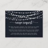 Rustikale String Lights Hochzeitsrezepte Begleitkarte (Vorderseite)