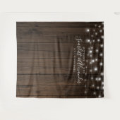 Rustikale String Lights Hochzeitszelt Foto Booth H Wandteppich (Vorderseite (Horizontal))