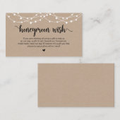 Rustikale String Lights, Kraft, Flitterwochen Begleitkarte (Vorne/Hinten)