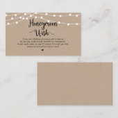 Rustikale String Lights, Kraft, Flitterwochen Begleitkarte (Vorne/Hinten)