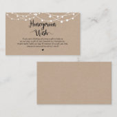 Rustikale String Lights, Kraft, Flitterwochen Begleitkarte (Vorne/Hinten)