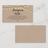 Rustikale String Lights, Kraft, Flitterwochen Begleitkarte (Vorne/Hinten)
