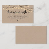 Rustikale String Lights, Kraft, Honeymoon Wish Begleitkarte (Vorne/Hinten)