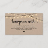 Rustikale String Lights, Kraft, Honeymoon Wish Begleitkarte (Vorderseite)