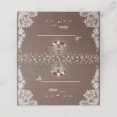 Rustikale String Lights Lace Burlap-Tischnummer Platzkarte (Außenseite Aufgefaltet)