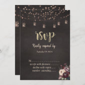 Rustikale String Lights Mason Jar Rose UAWG Einladung (Vorne/Hinten)