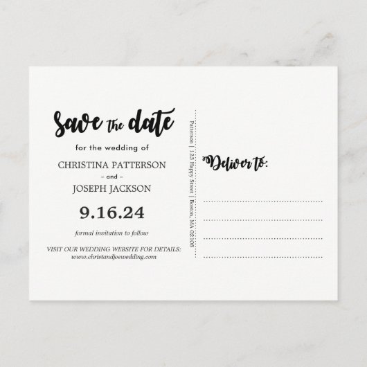 Rustikale String Lights Mason Jar Save the Date Ankündigungspostkarte (Rückseite)