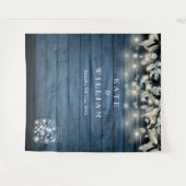 Rustikale String Lights Mason Jars Foto Hintergrun Wandteppich (Vorderseite (Horizontal))