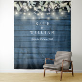 Rustikale String Lights Mason Jars Foto Hintergrun Wandteppich (Beispiel)