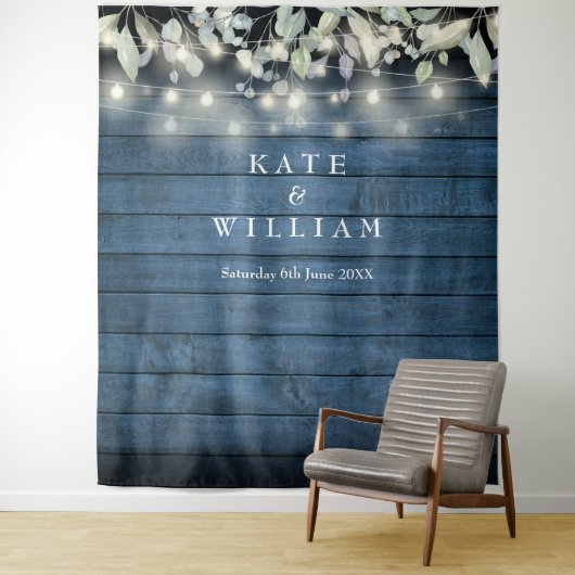 Rustikale String Lights Mason Jars Foto Hintergrun Wandteppich (Beispiel)